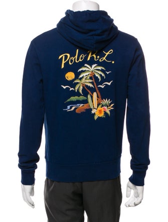 Polo Ralph Lauren Graphic Print V-Neck Hoodie
