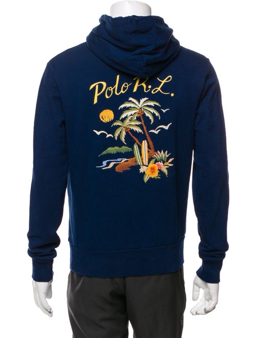 Polo Ralph Lauren Graphic Print V-Neck Hoodie