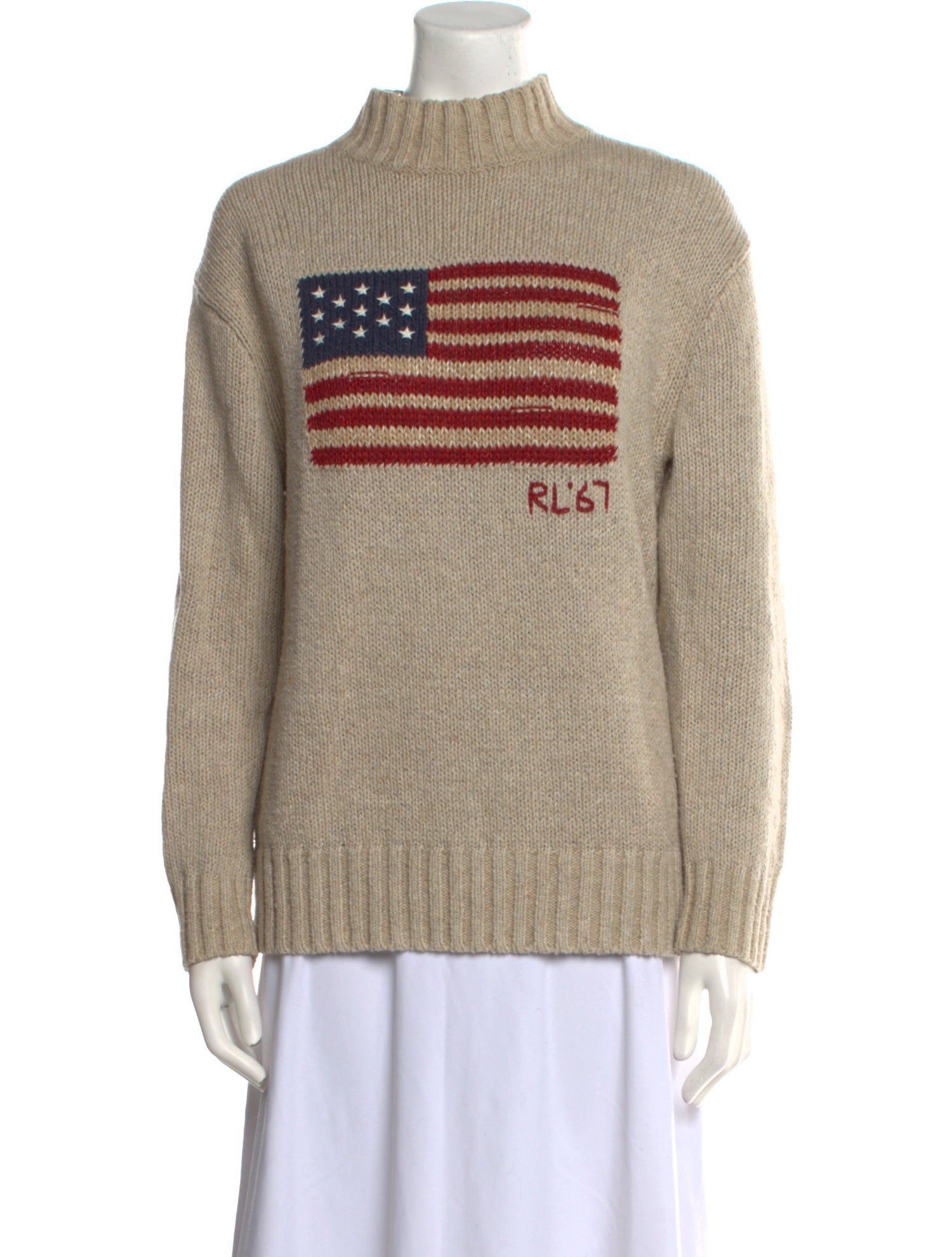 Polo Ralph Lauren Graphic Print Mock Neck Sweater