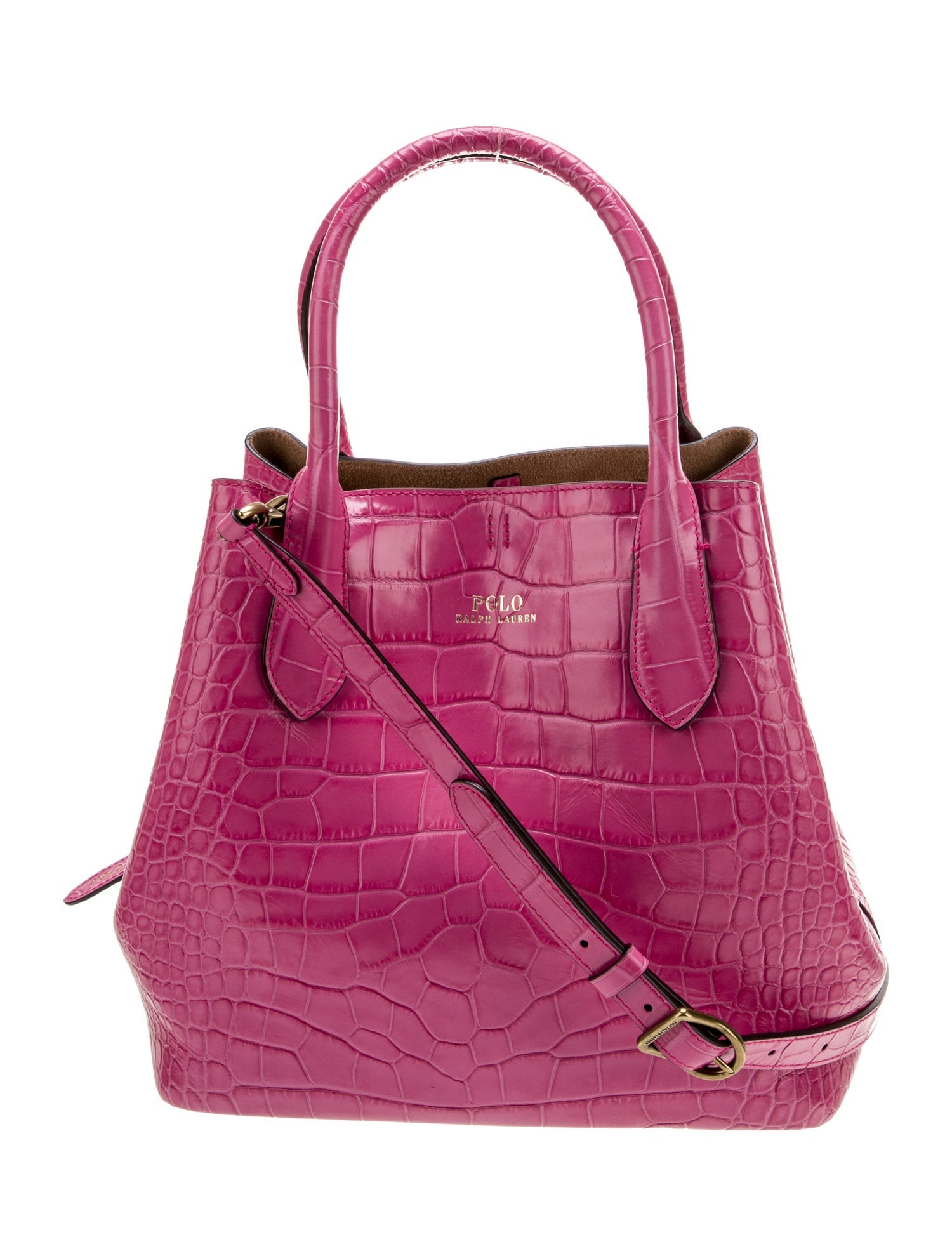 Polo Ralph Lauren Embossed Leather Bucket Bag