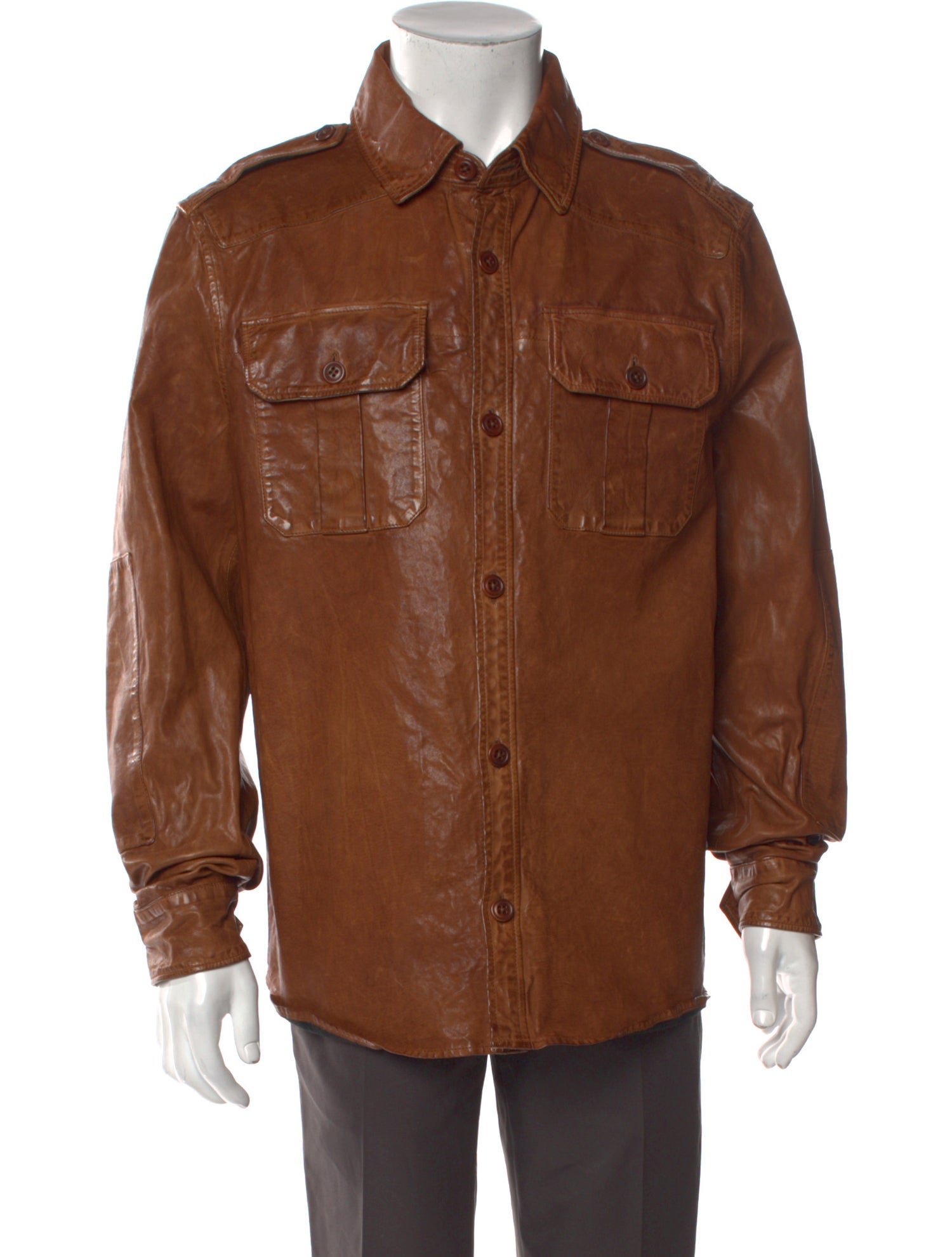 Polo Ralph Lauren Lamb Leather Long Sleeve Shirt
