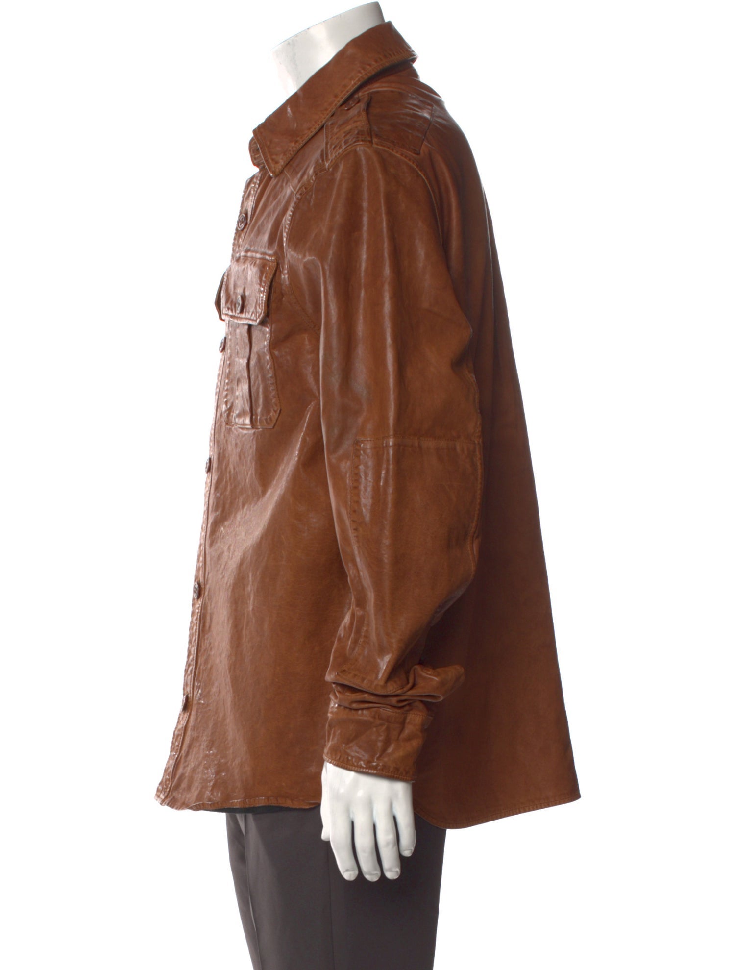 Polo Ralph Lauren Lamb Leather Long Sleeve Shirt