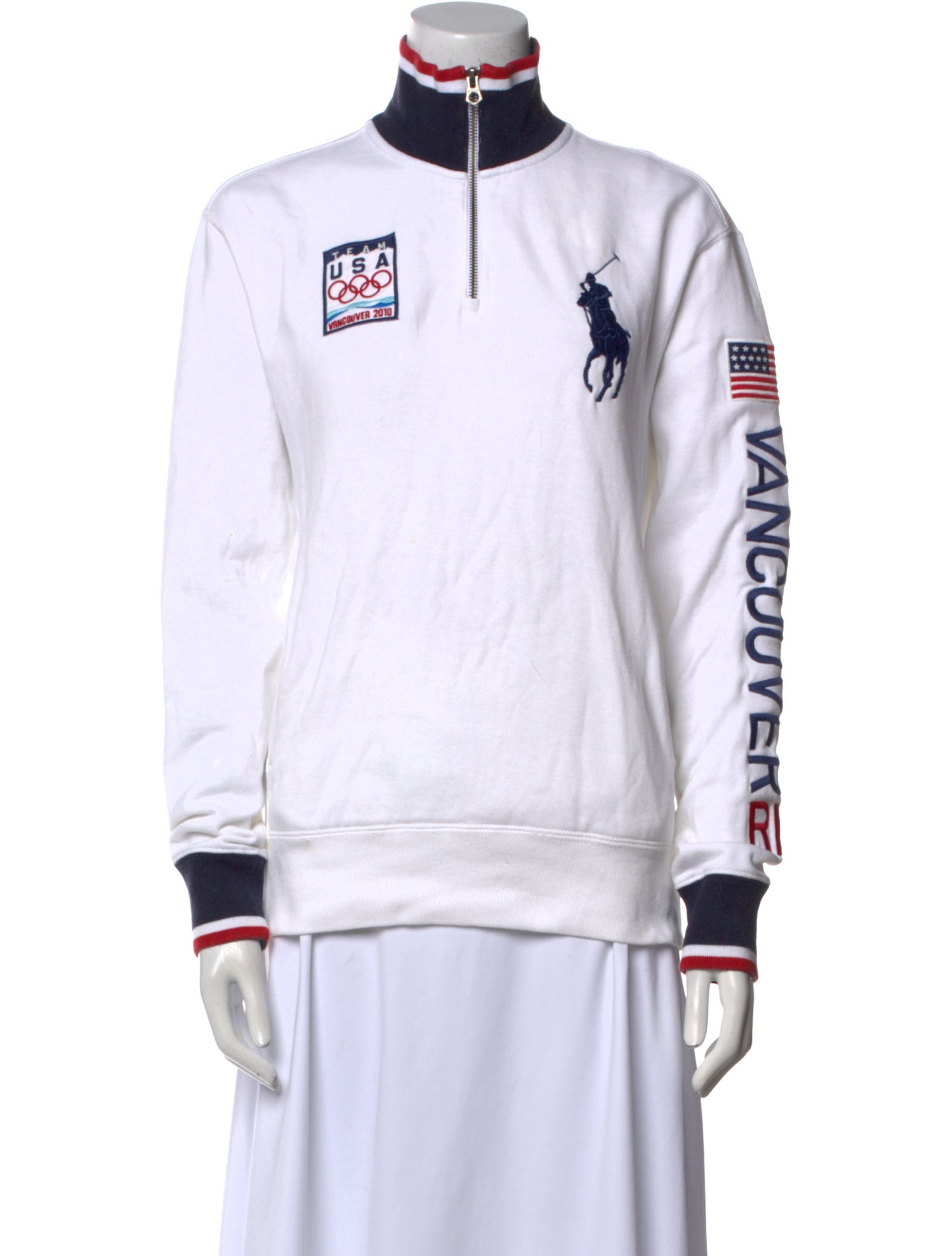 Polo Ralph Lauren Graphic Print Mock Neck Sweatshirt