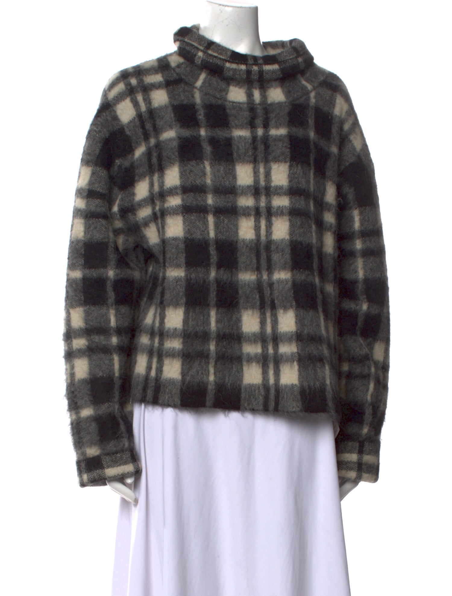 Polo Ralph Lauren Plaid Print Mock Neck Sweater