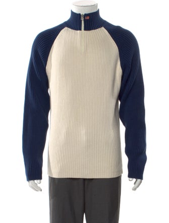 Polo Ralph Lauren Colorblock Pattern Mock Neck Polo Sweater