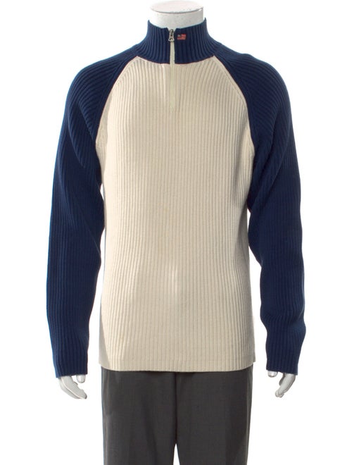 Polo Ralph Lauren Colorblock Pattern Mock Neck Polo Sweater