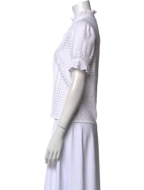 Polo Ralph Lauren Lace Pattern Mock Neck Blouse