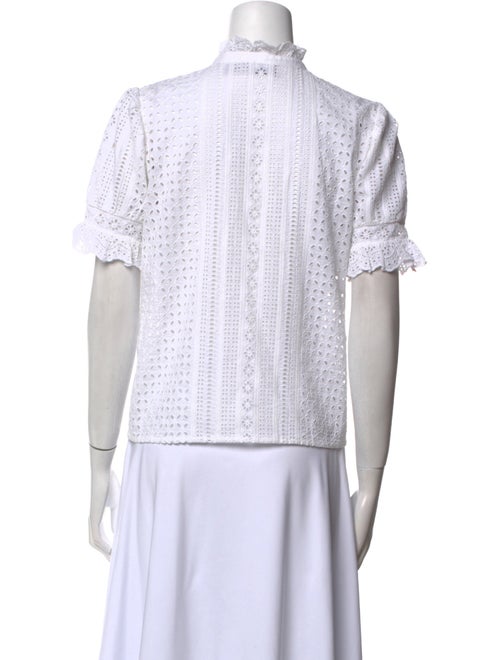 Polo Ralph Lauren Lace Pattern Mock Neck Blouse