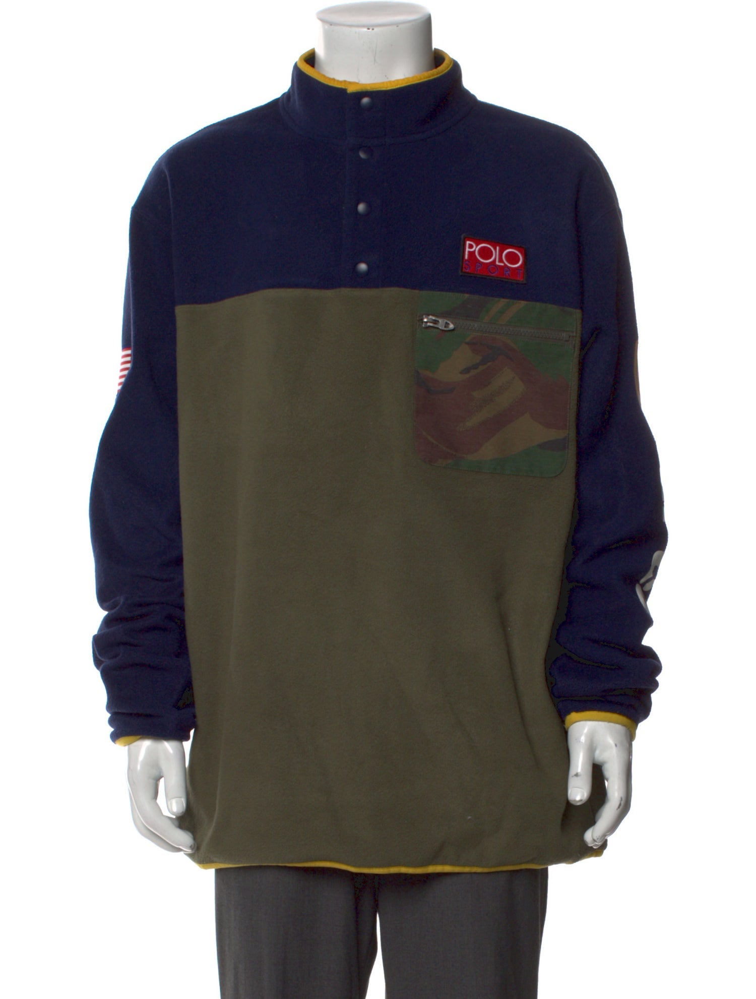 Polo Ralph Lauren Colorblock Pattern Turtleneck Polo Sweater