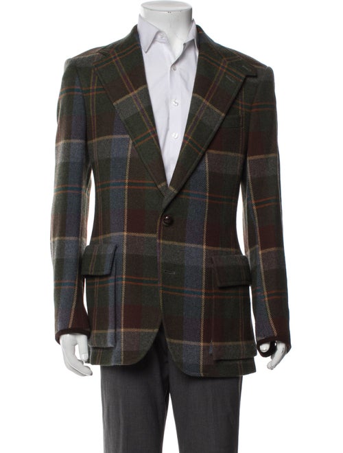 Polo Ralph Lauren Virgin Wool Plaid Print Peacoat