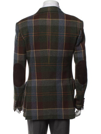 Polo Ralph Lauren Virgin Wool Plaid Print Peacoat