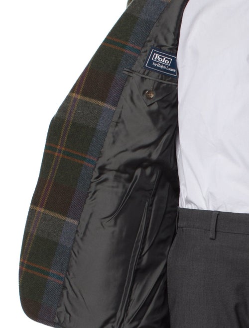 Polo Ralph Lauren Virgin Wool Plaid Print Peacoat