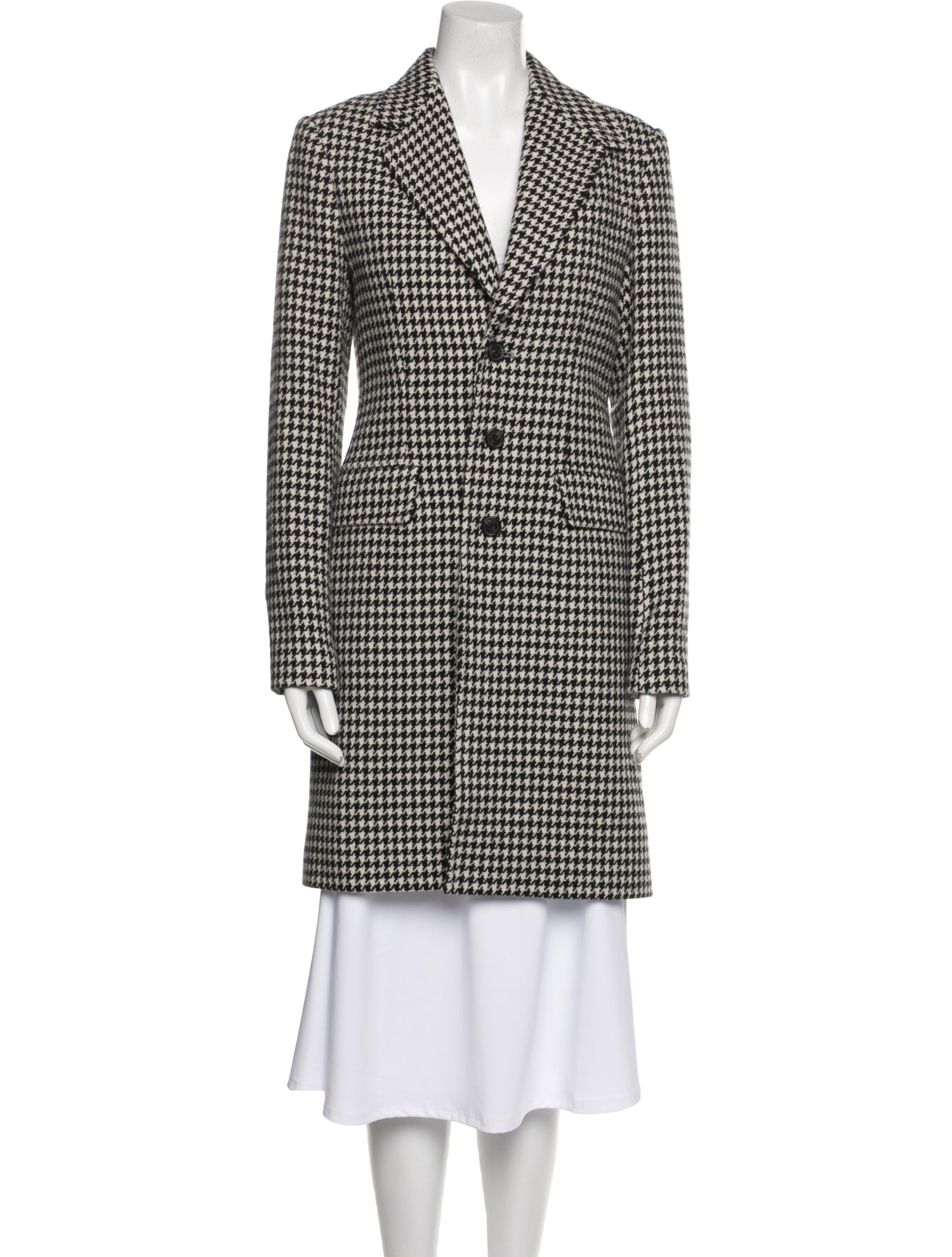 Polo Ralph Lauren Silk Houndstooth Print Coat