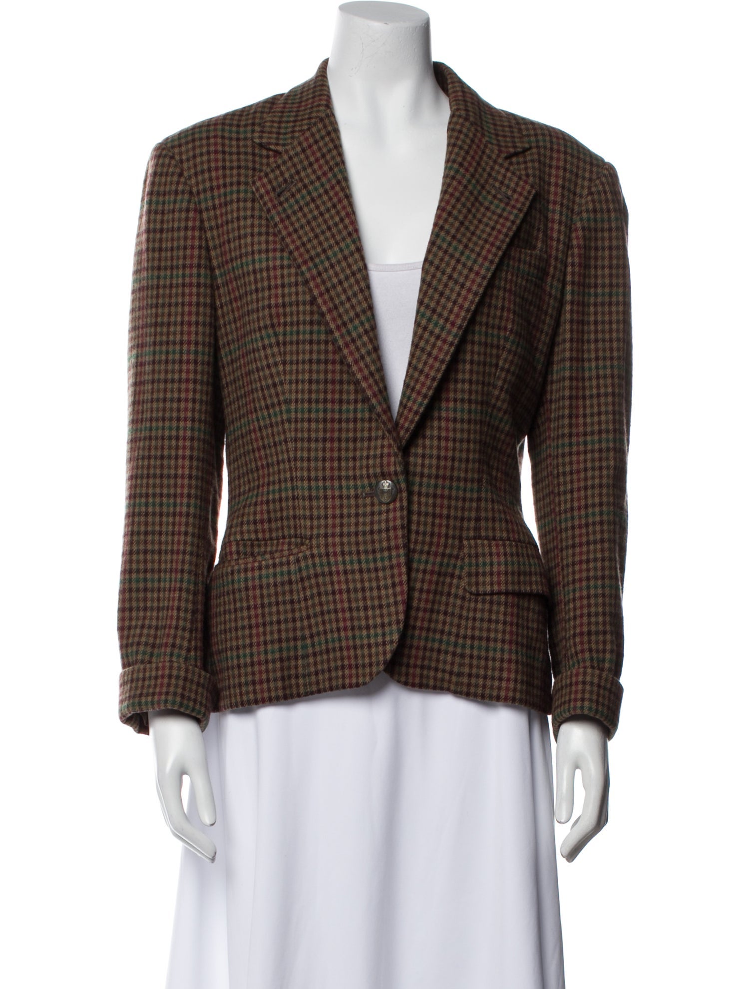 Polo Ralph Lauren Wool Plaid Print Blazer