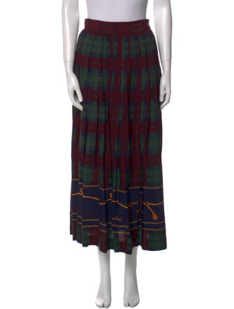 Polo Ralph Lauren Plaid Print Midi Length Skirt