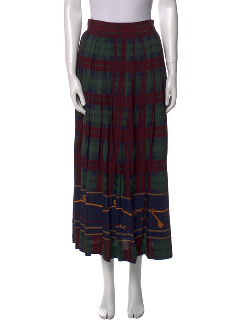 Polo Ralph Lauren Plaid Print Midi Length Skirt