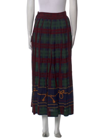 Polo Ralph Lauren Plaid Print Midi Length Skirt