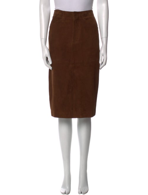 Polo Ralph Lauren Leather Knee-Length Skirt