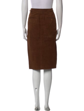Polo Ralph Lauren Leather Knee-Length Skirt
