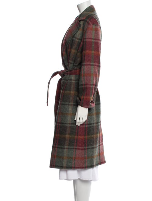 Polo Ralph Lauren Wool Plaid Print Trench Coat