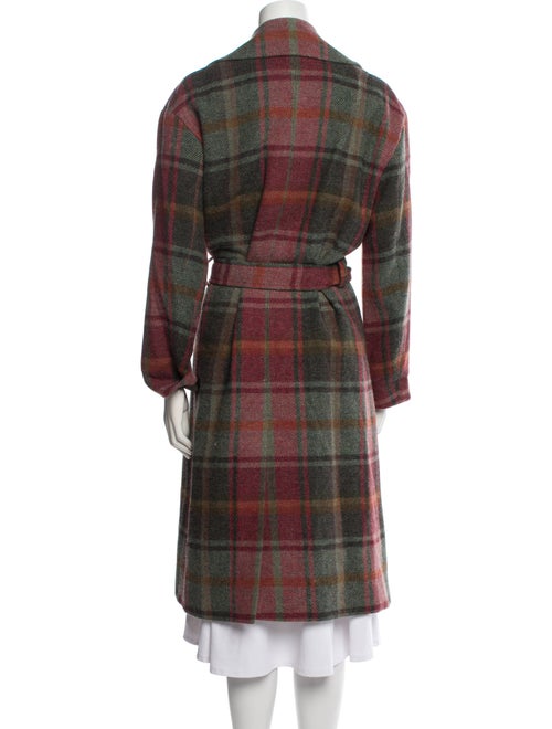 Polo Ralph Lauren Wool Plaid Print Trench Coat