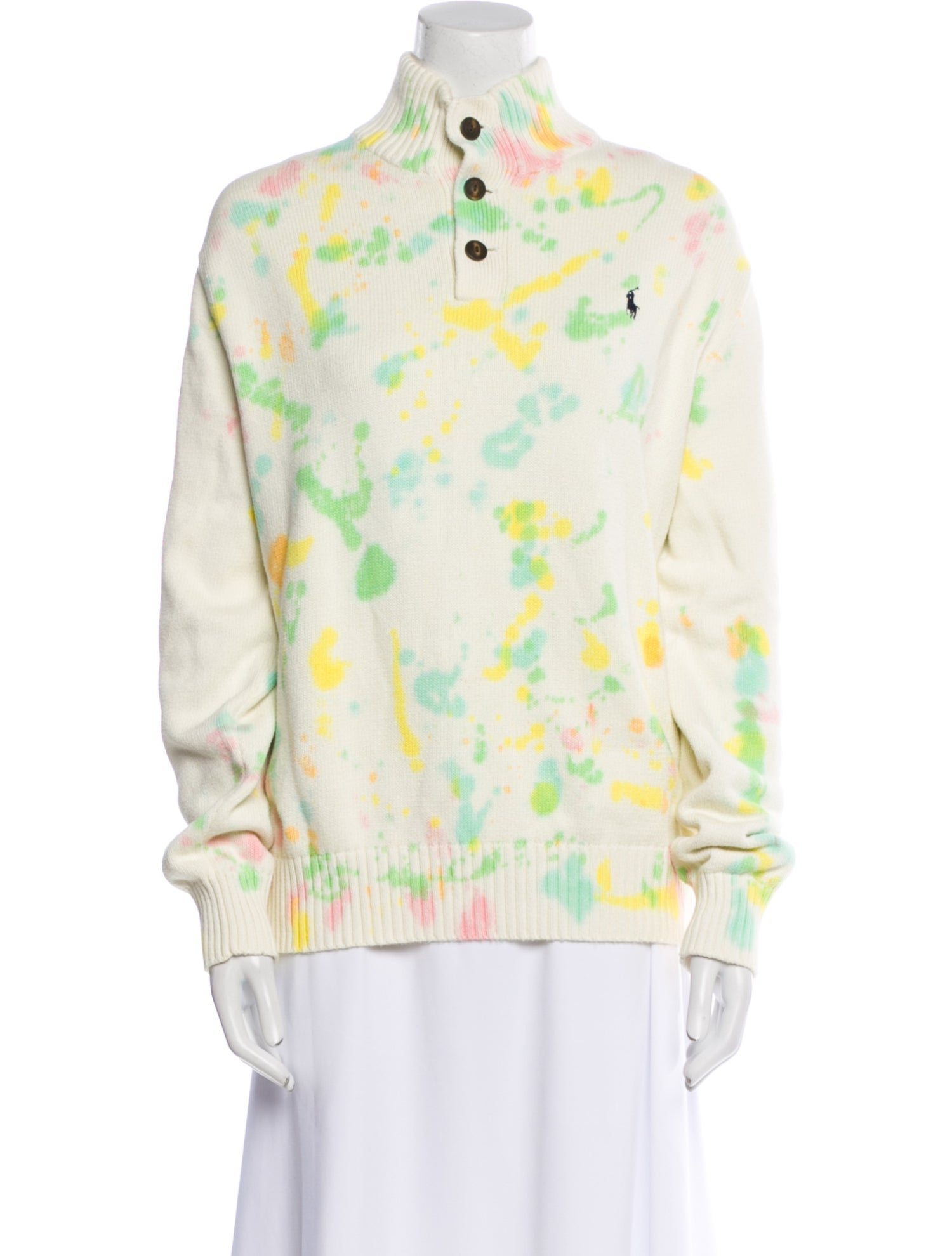 Polo Ralph Lauren Tie-Dye Print Mock Neck Sweater