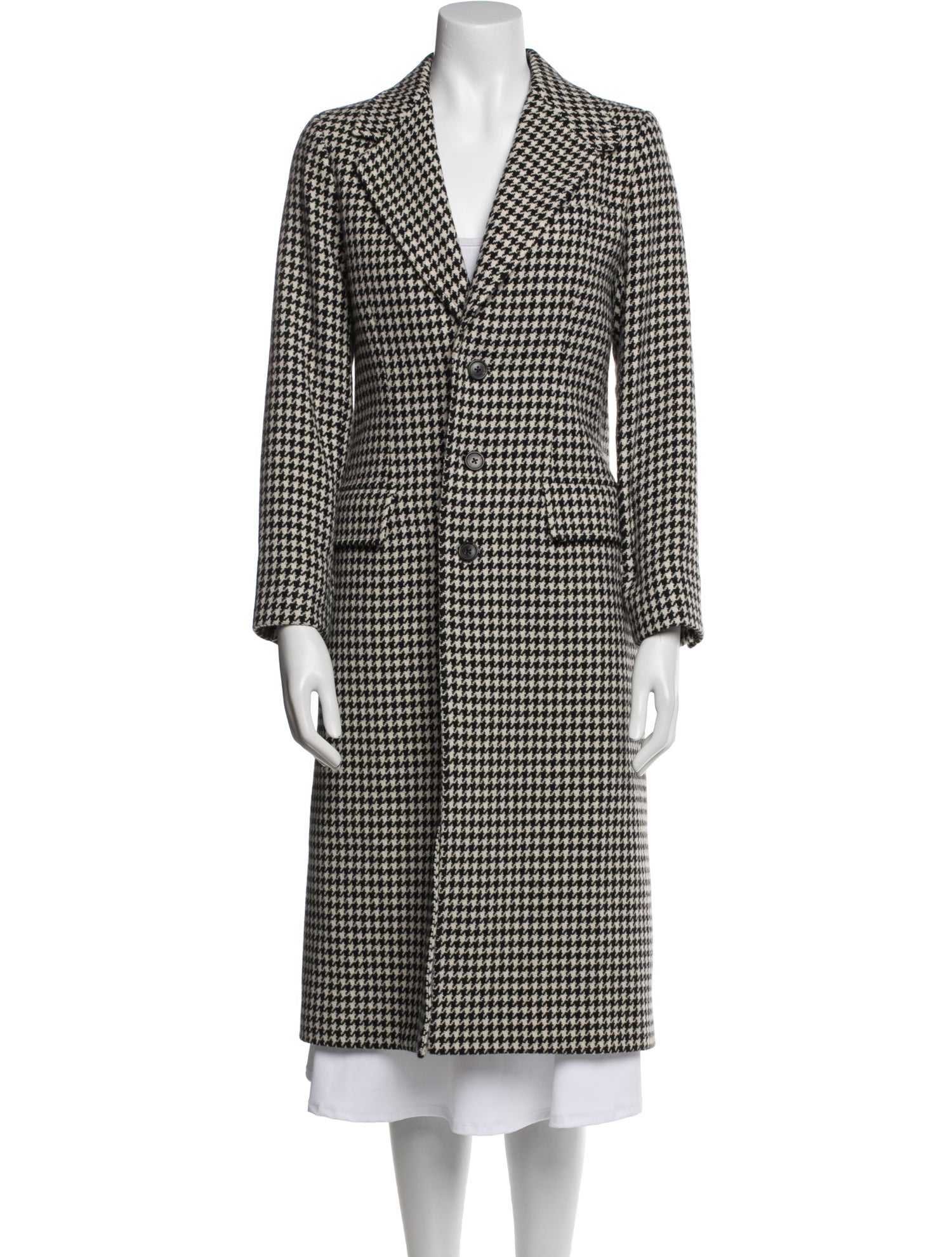 Polo Ralph Lauren Wool Houndstooth Print Peacoat