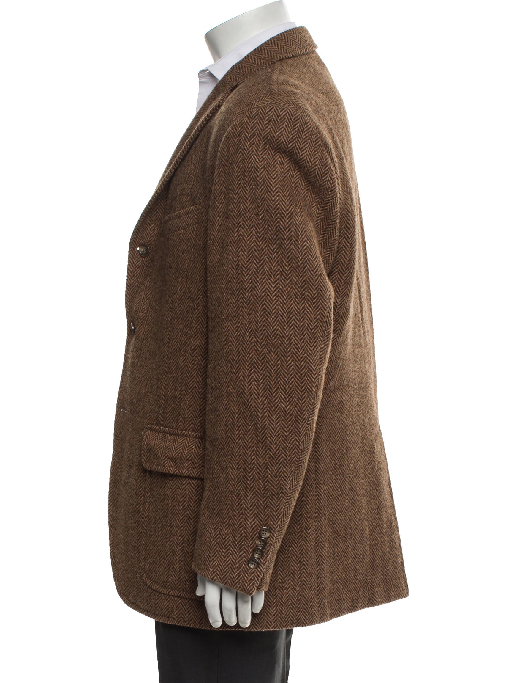Polo Ralph Lauren Virgin Wool Tweed Pattern Peacoat