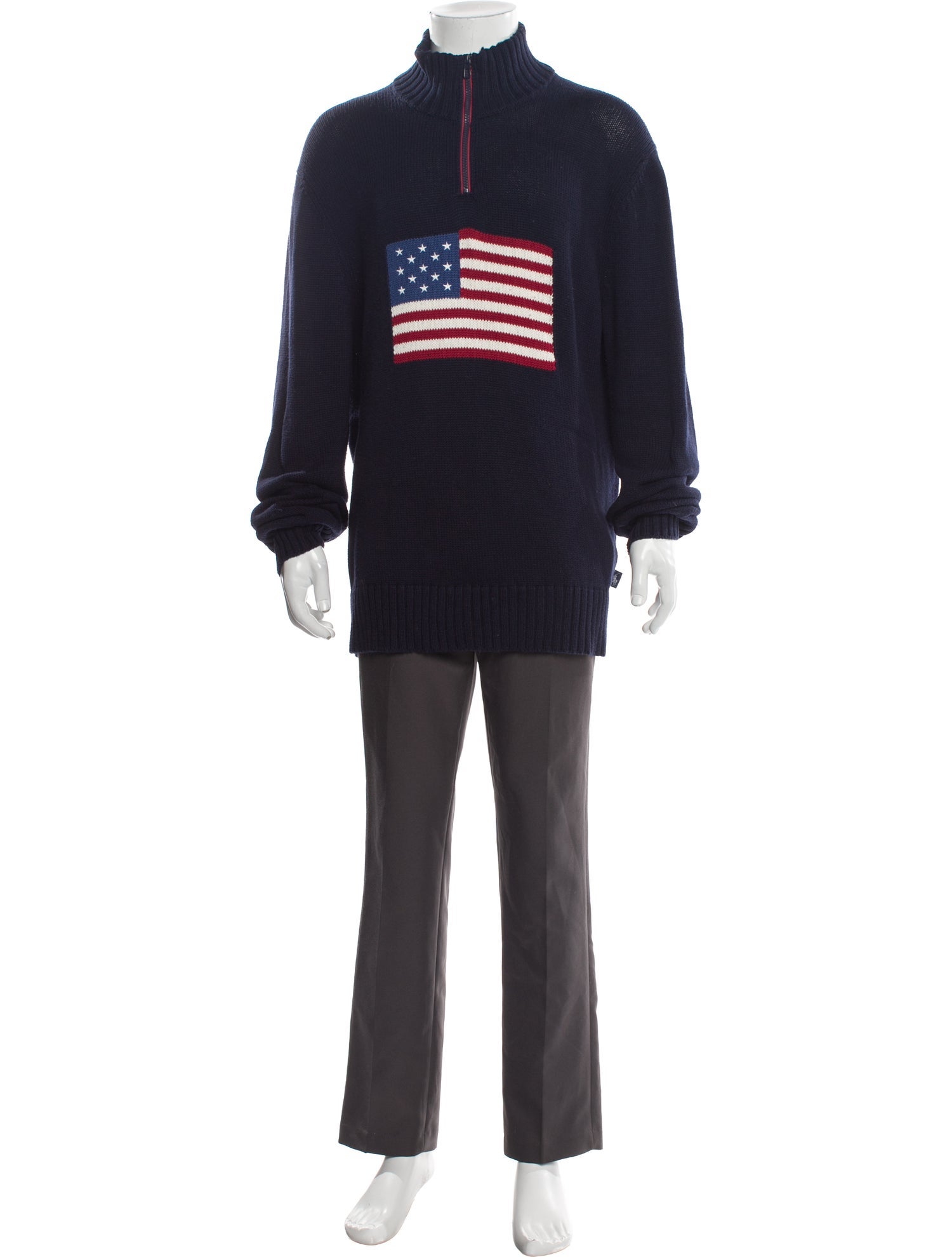 Polo Ralph Lauren Graphic Print Mock Neck Polo Sweater