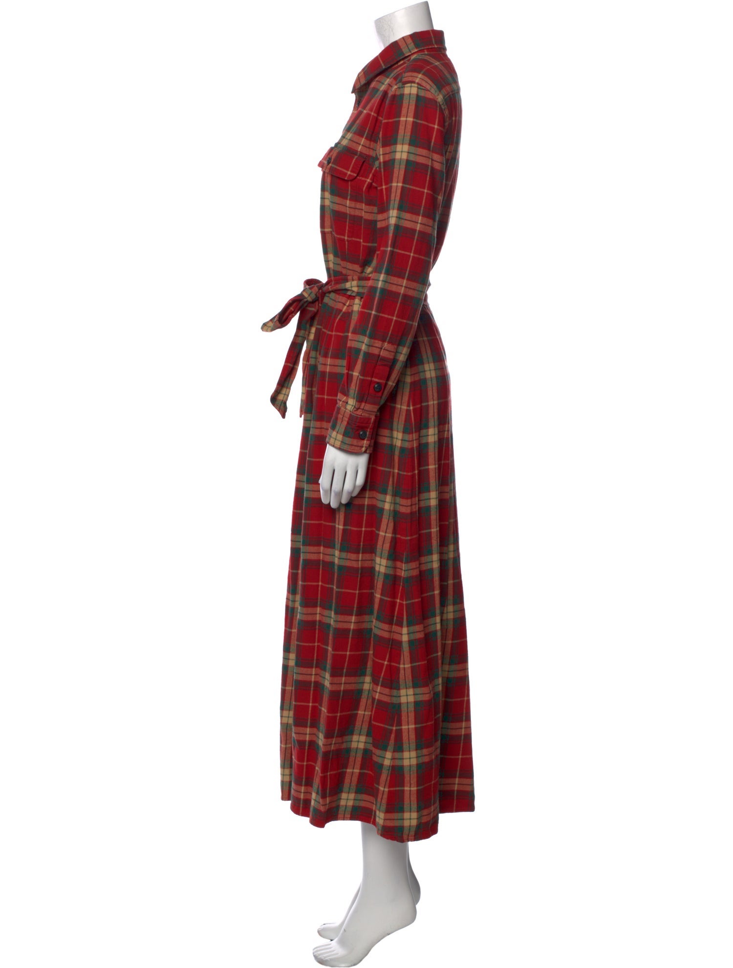 Polo Ralph Lauren Plaid Print Long Dress