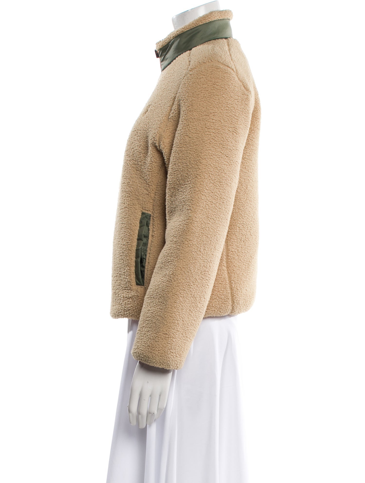 Polo Ralph Lauren Colorblock Pattern Faux Fur Jacket