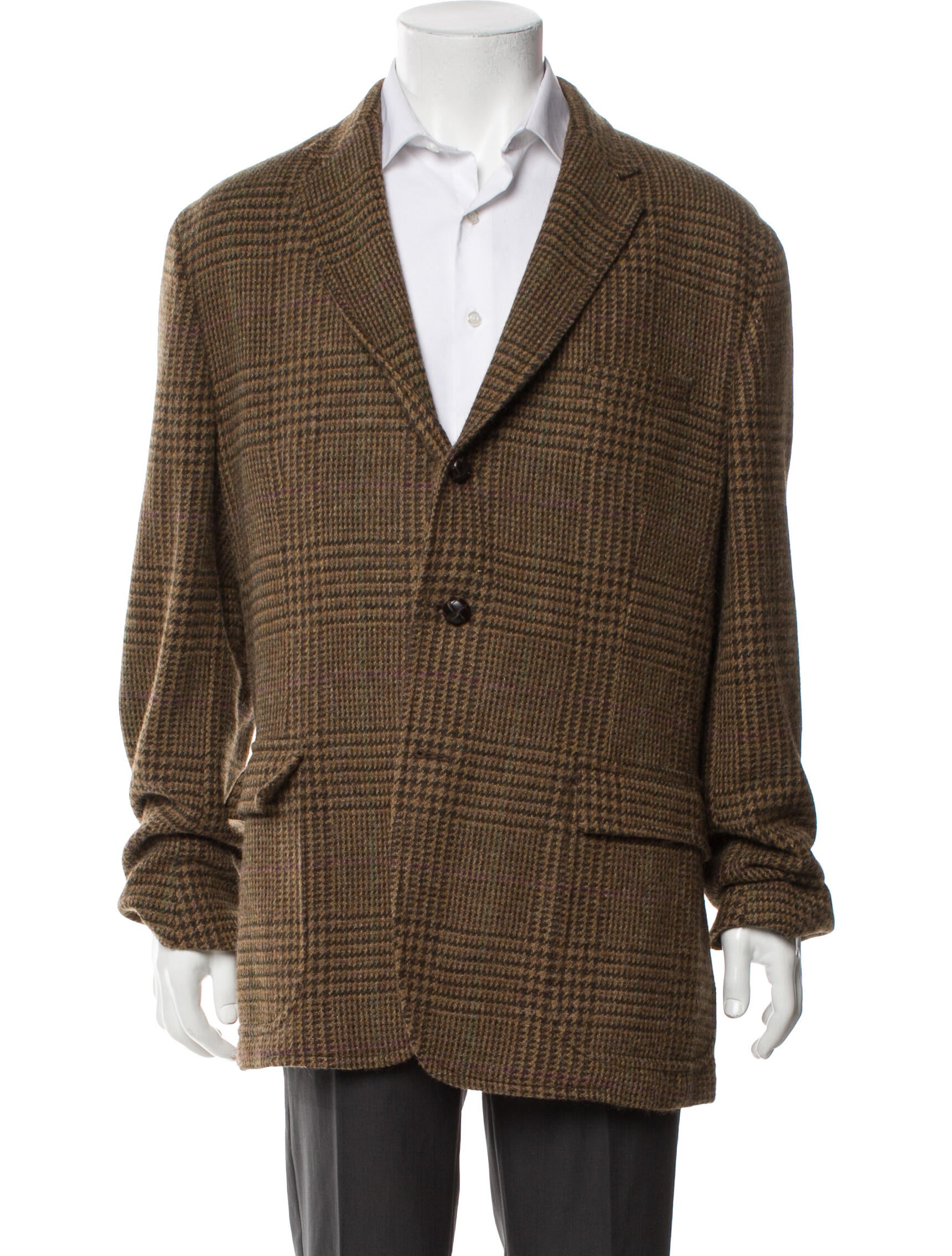 Polo Ralph Lauren Wool Plaid Print Peacoat