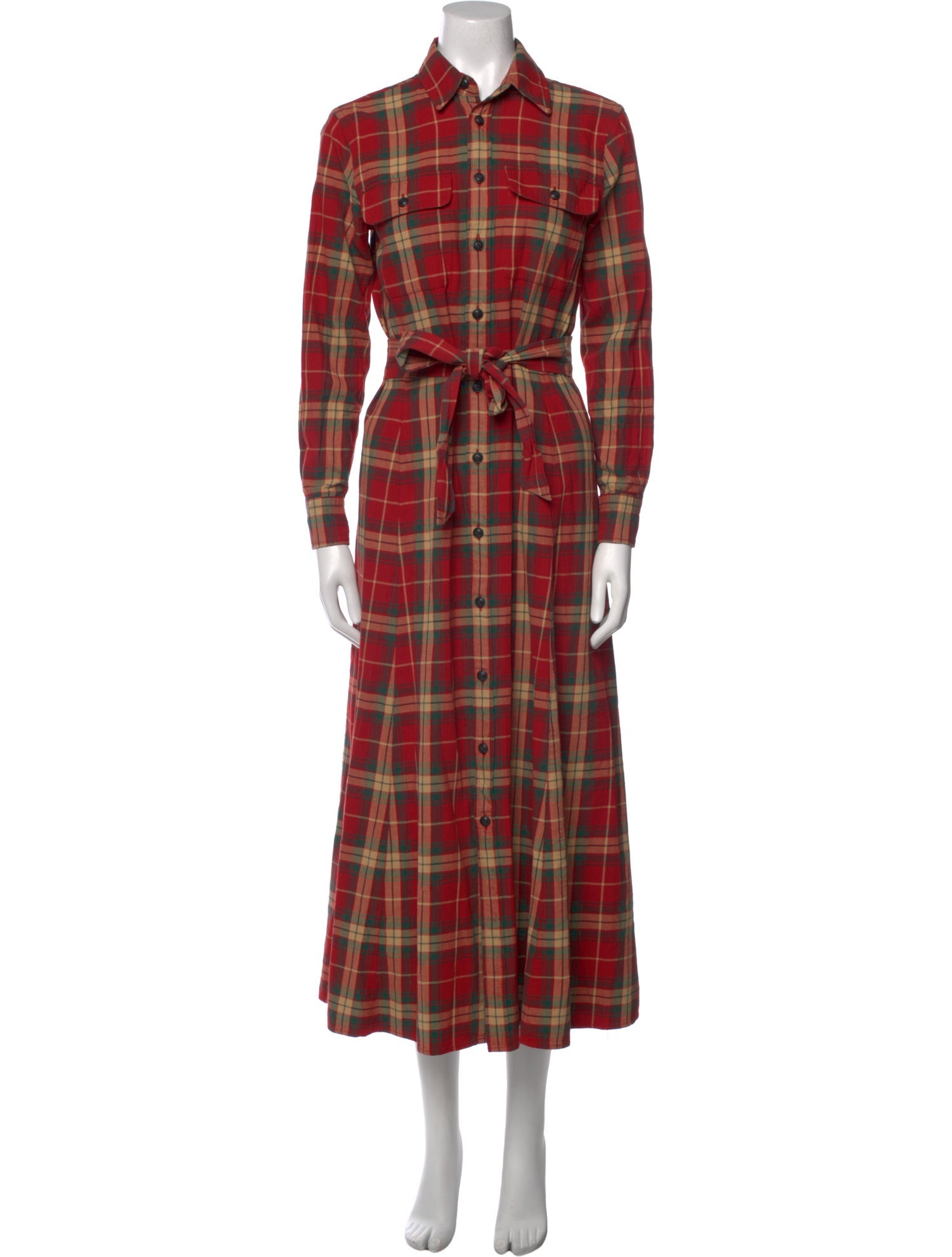 Polo Ralph Lauren Plaid Print Long Dress