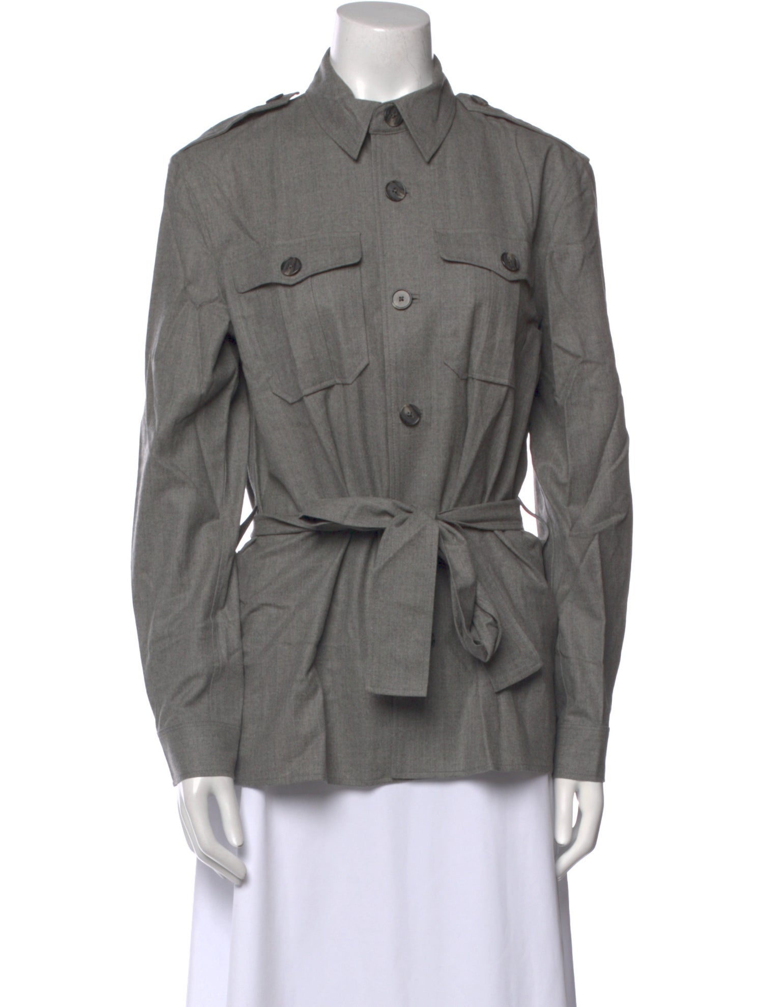 Polo Ralph Lauren Wool Long Sleeve Button-Up Top