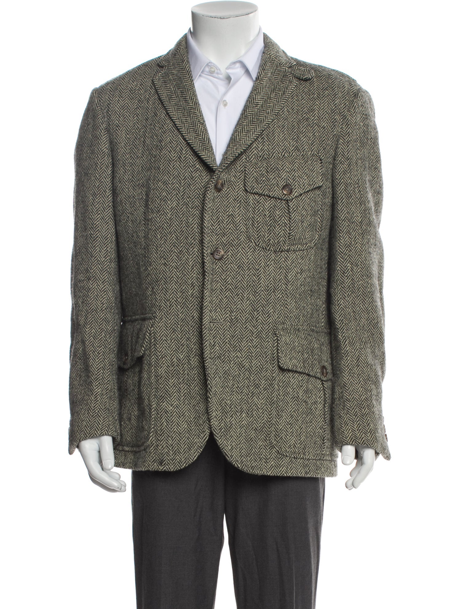 Polo Ralph Lauren Virgin Wool Tweed Pattern Peacoat