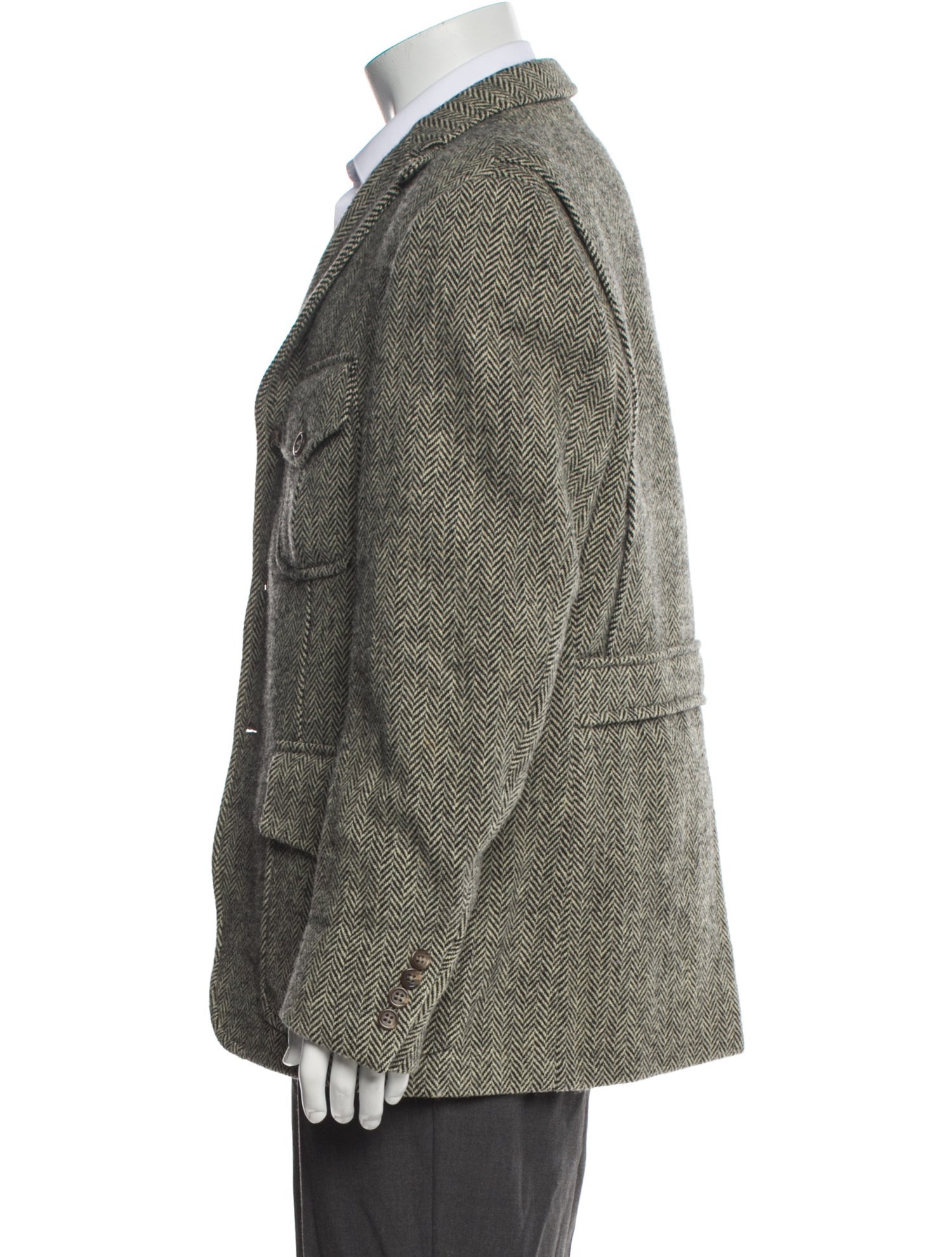Polo Ralph Lauren Virgin Wool Tweed Pattern Peacoat