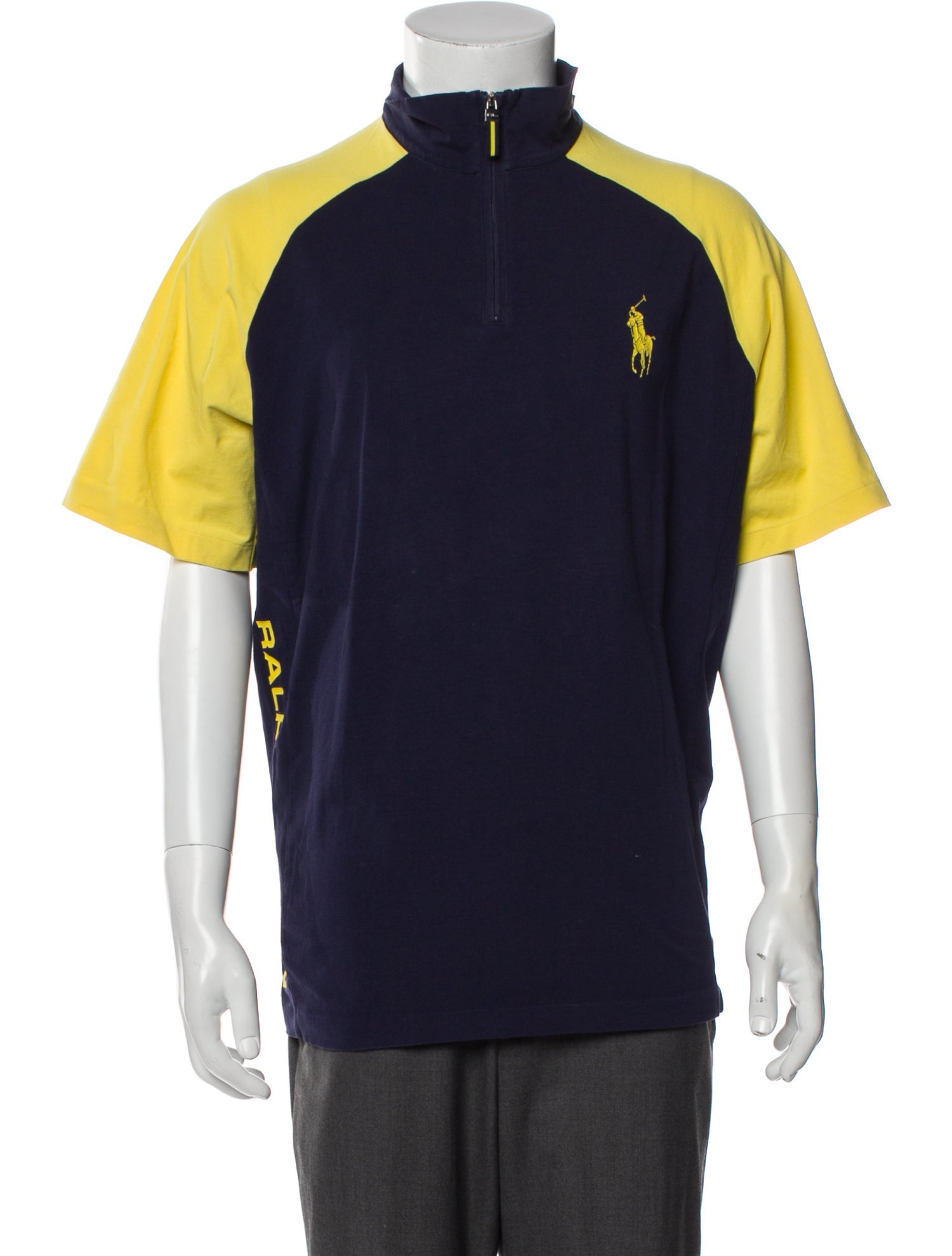 Polo Ralph Lauren Colorblock Pattern Mock Neck Polo Shirt
