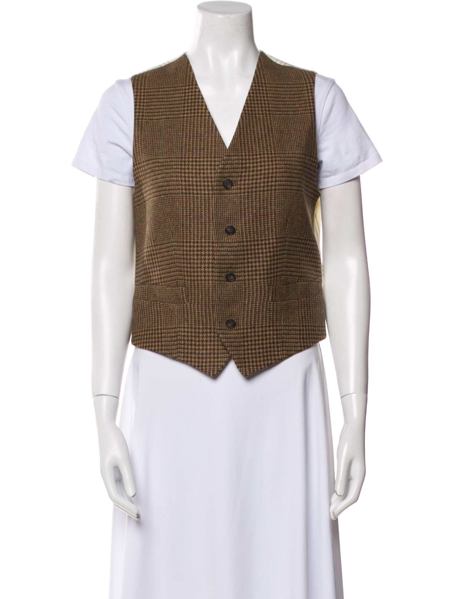 Polo Ralph Lauren Wool Plaid Print Vest