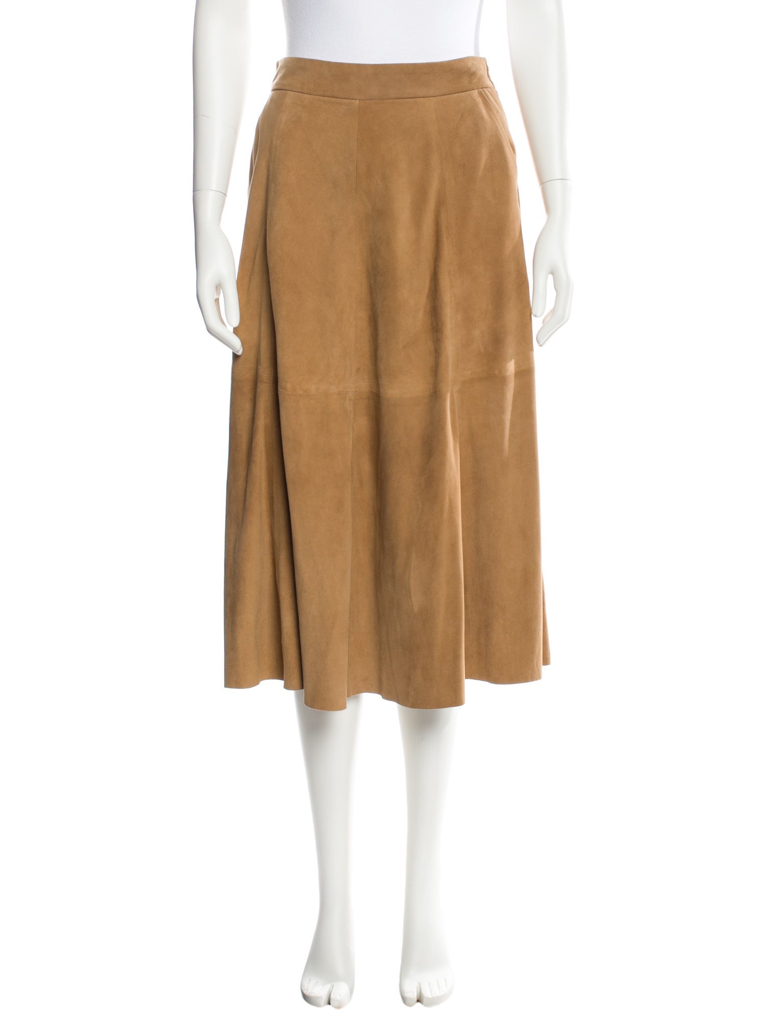 Polo Ralph Lauren Suede Midi Length Skirt