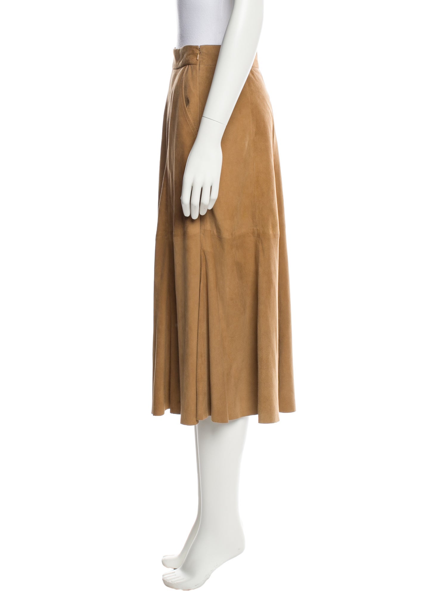 Polo Ralph Lauren Suede Midi Length Skirt