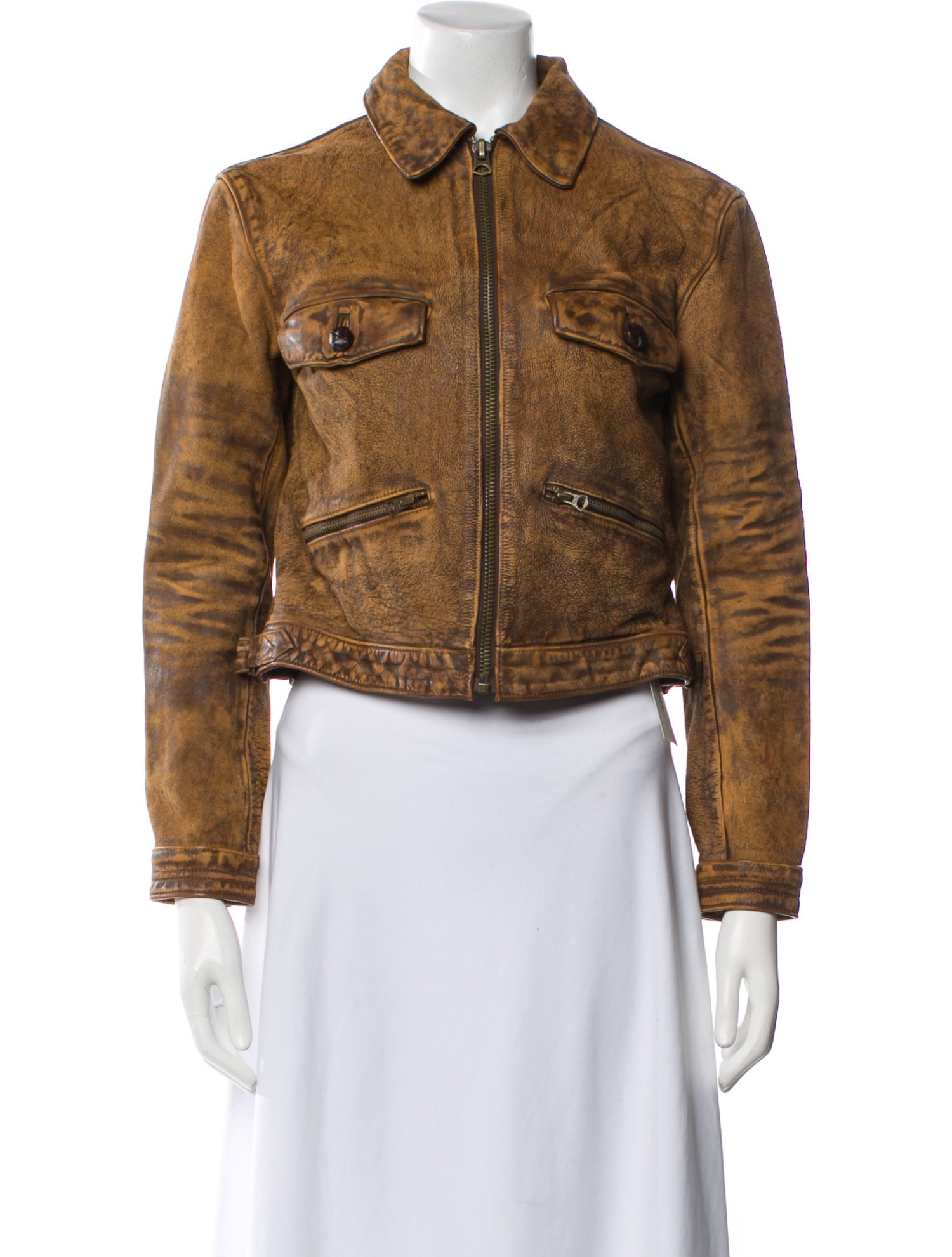 Polo Ralph Lauren Leather Faux Fur Coat