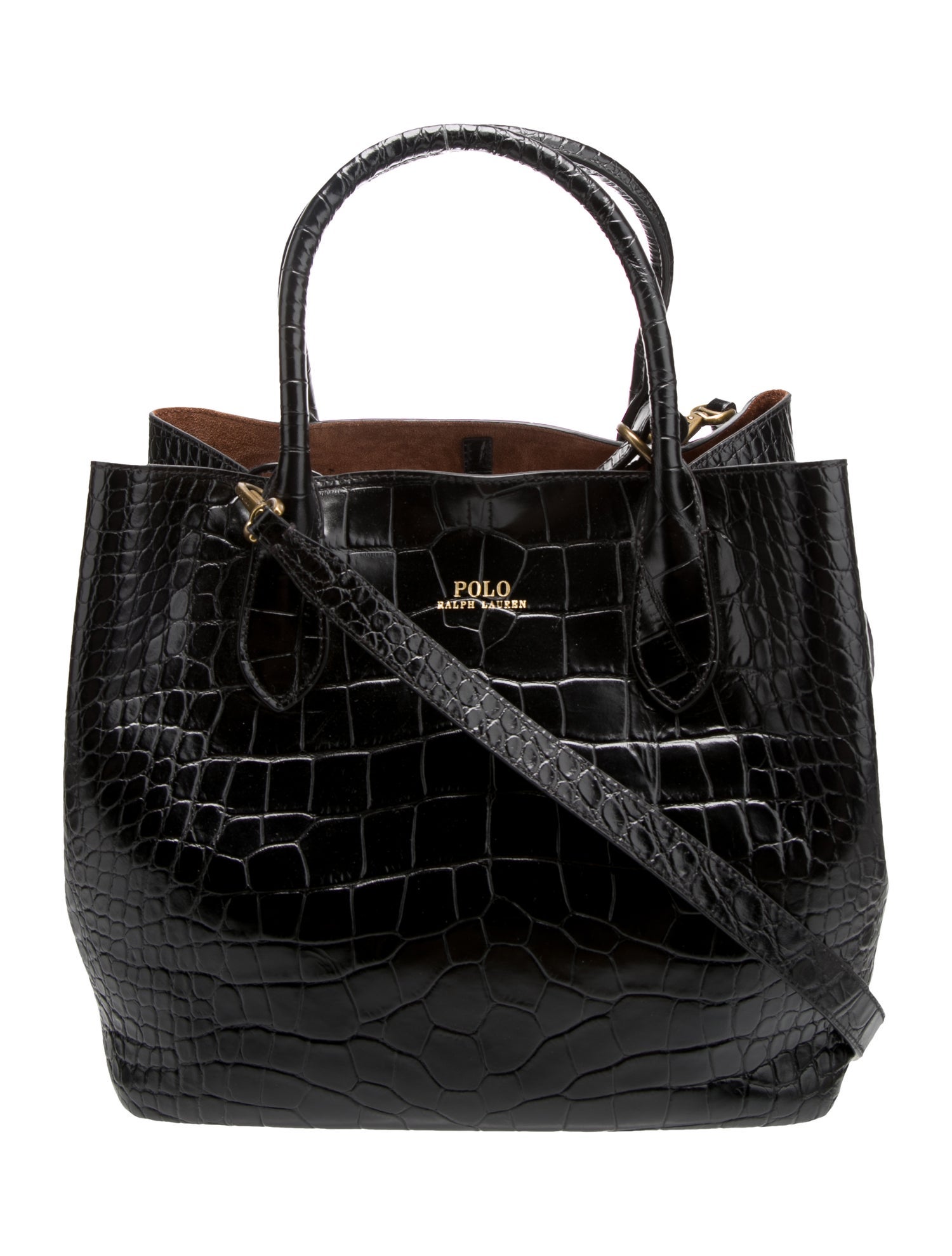 Polo Ralph Lauren Embossed Leather Bucket Bag