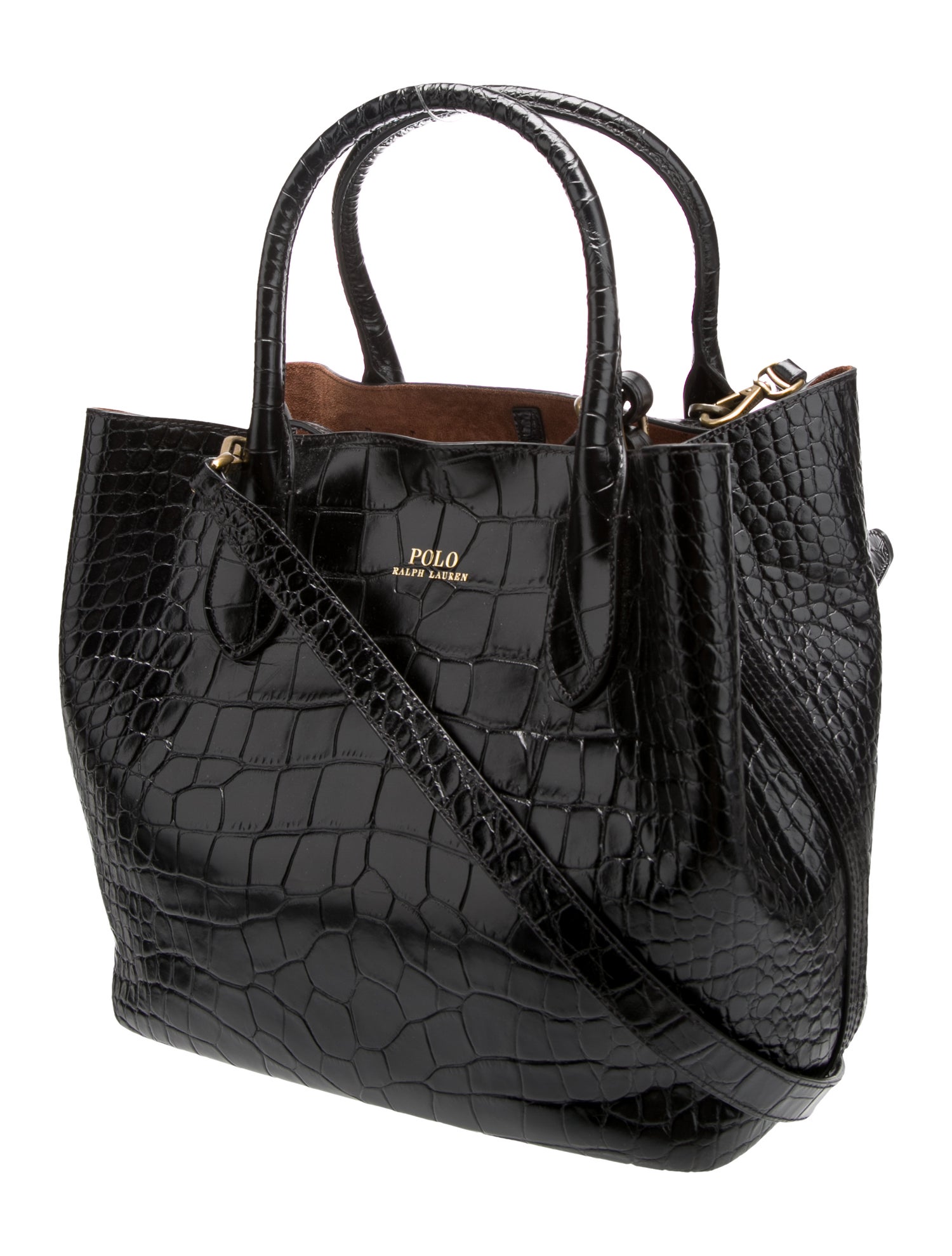 Polo Ralph Lauren Embossed Leather Bucket Bag