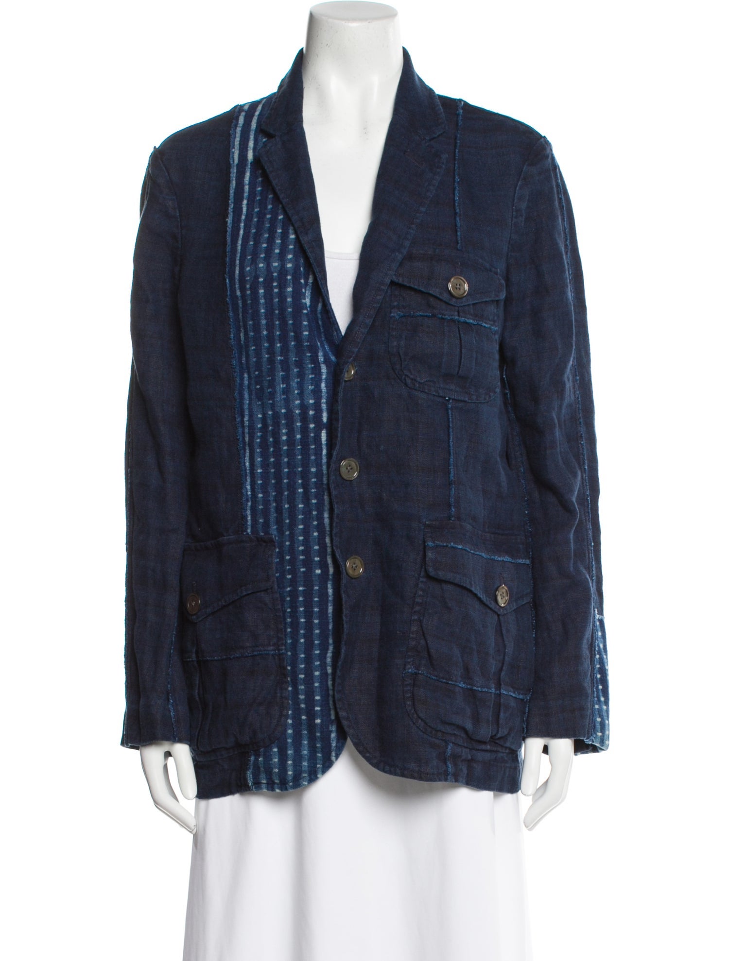 Polo Ralph Lauren Linen Plaid Print Denim Jacket w/ Tags