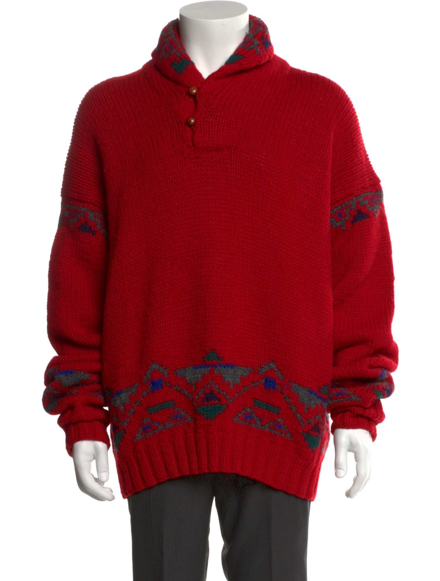 Polo Ralph Lauren Wool Patterned Polo Sweater
