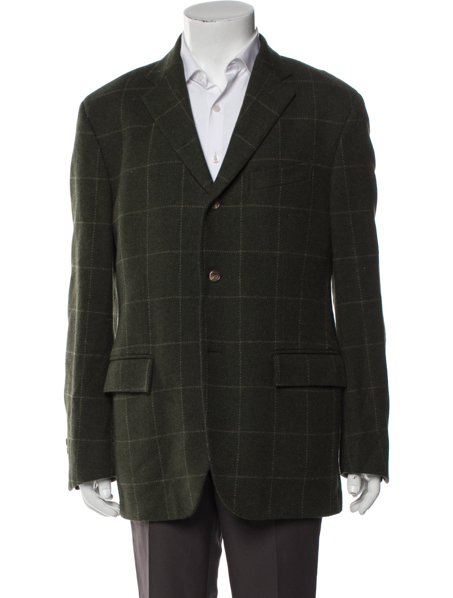 Polo Ralph Lauren Virgin Wool Plaid Print Blazer