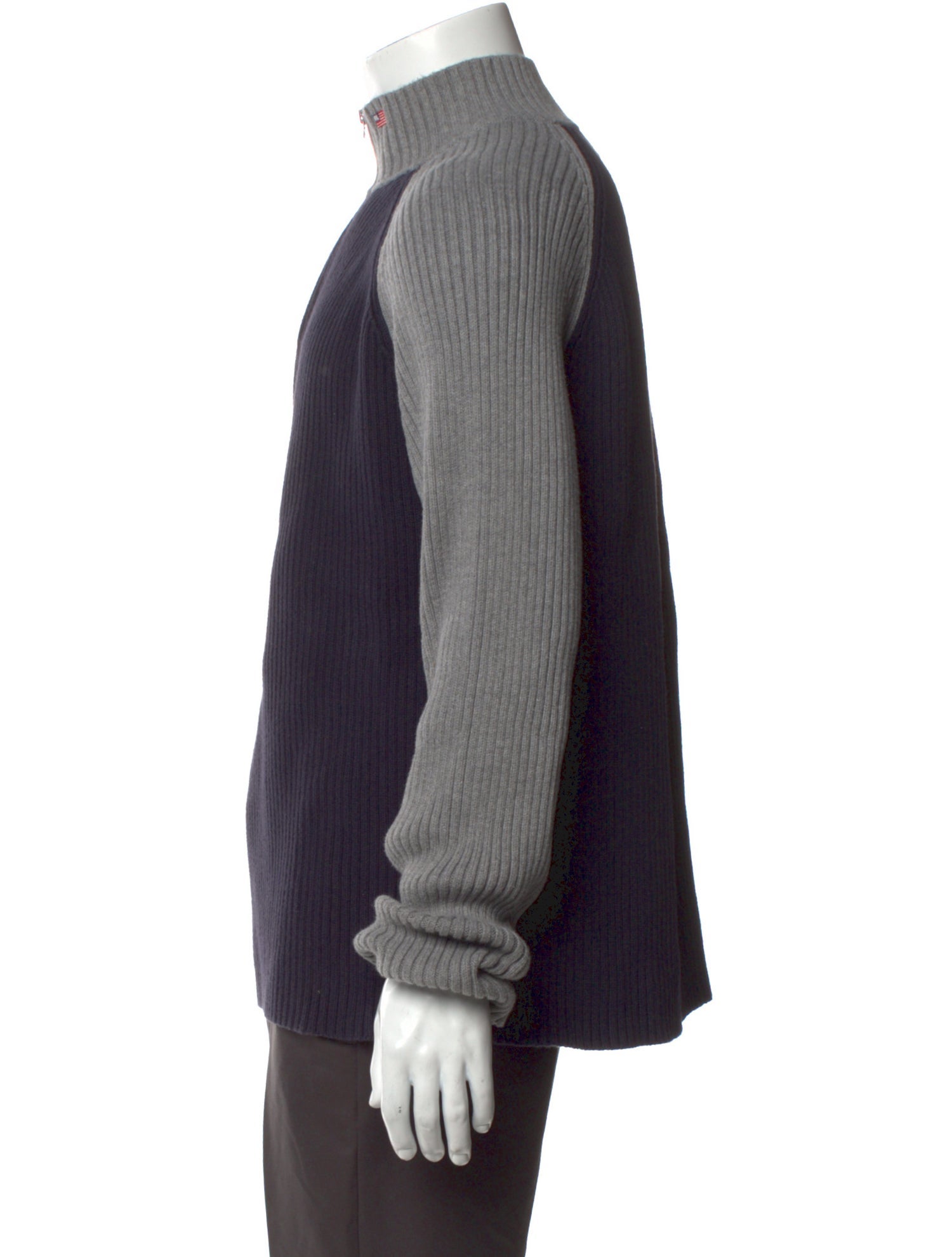 Polo Ralph Lauren Colorblock Pattern Mock Neck Polo Sweater