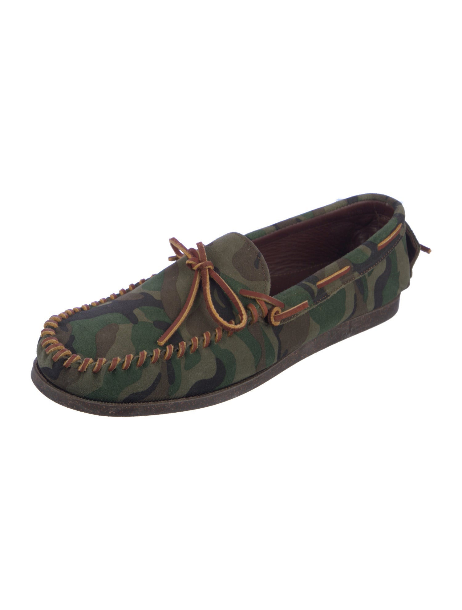 Polo Ralph Lauren Suede Camouflage Print Boat Shoes