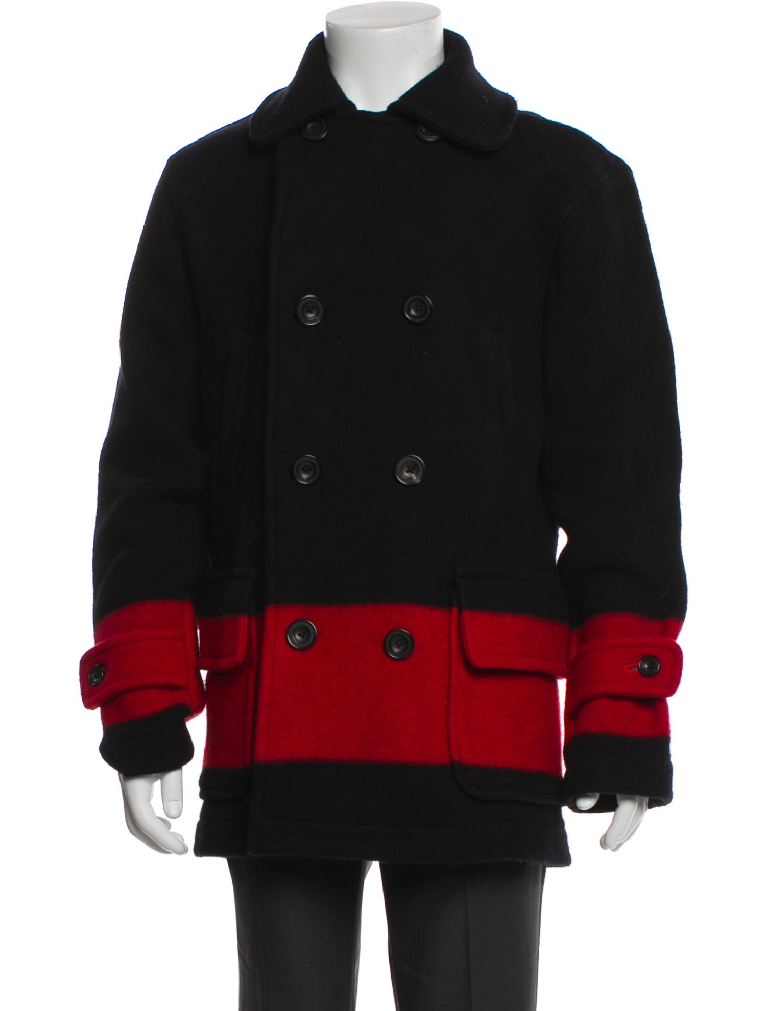 Polo Ralph Lauren Merino Wool Colorblock Pattern Peacoat