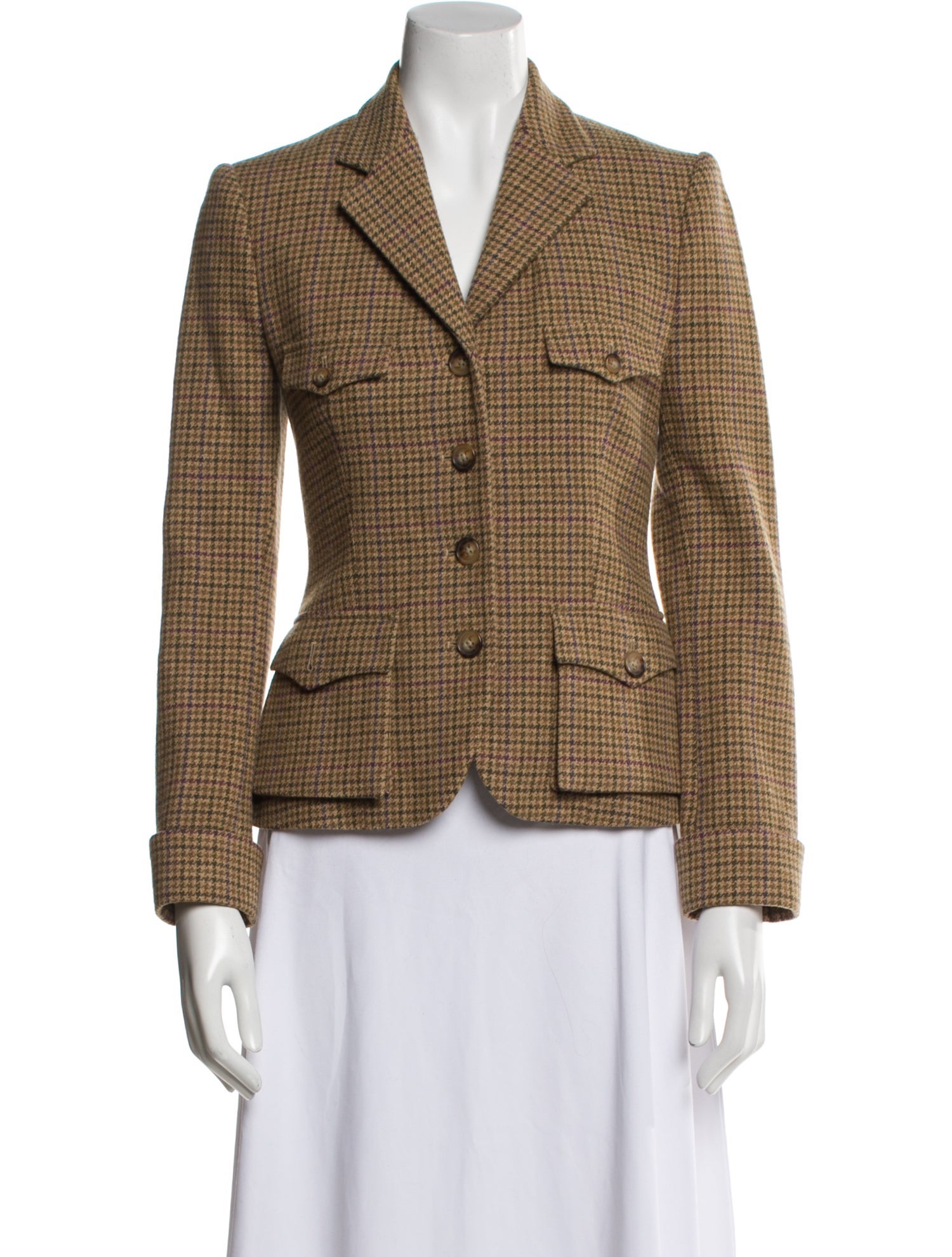 Polo Ralph Lauren Wool Houndstooth Print Blazer